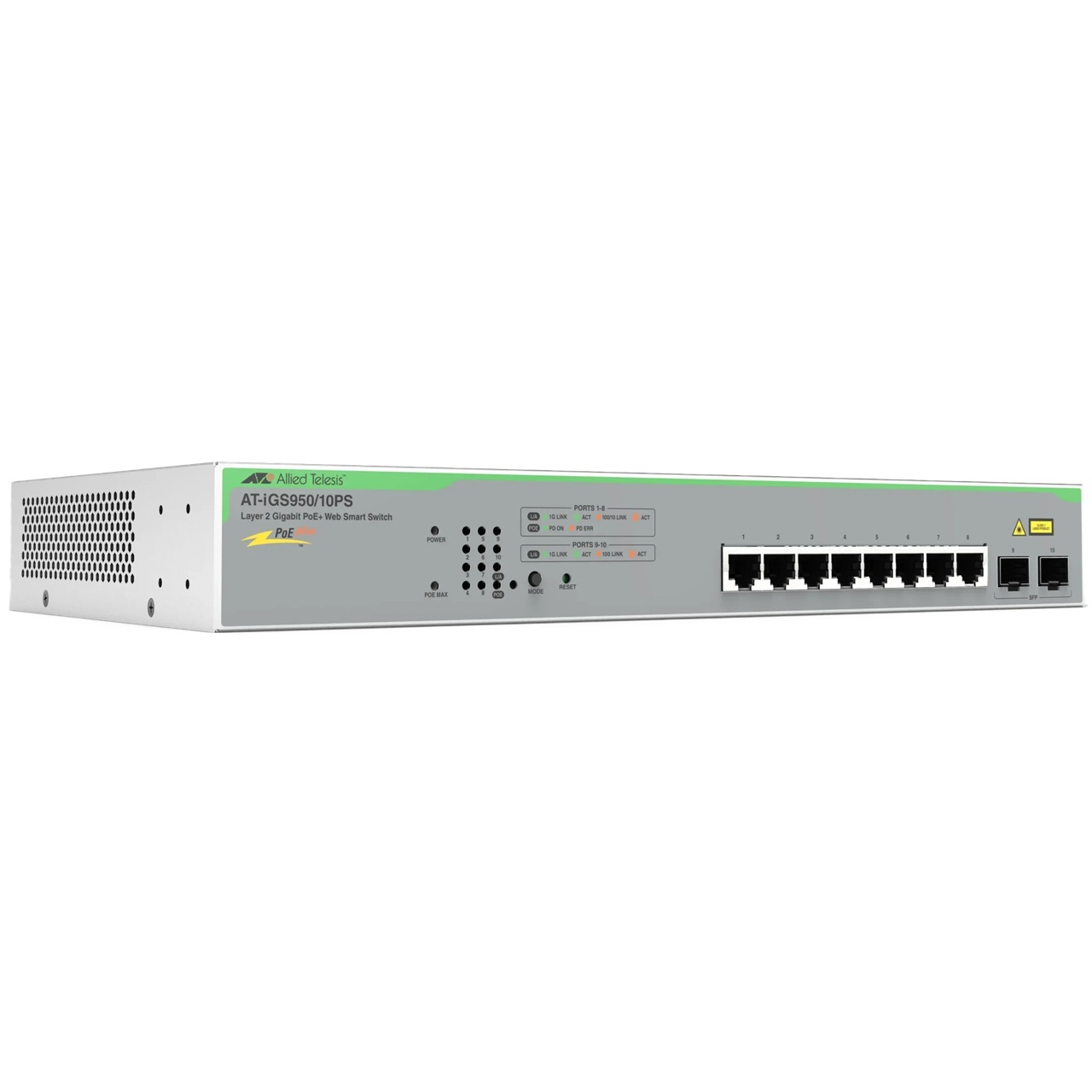 HV-IGS950/10PS-910 Hanwha Vision 8 x Gigabit Ethernet PoE+ 130W (L) WebSmart Switch with 2 SFP Ports