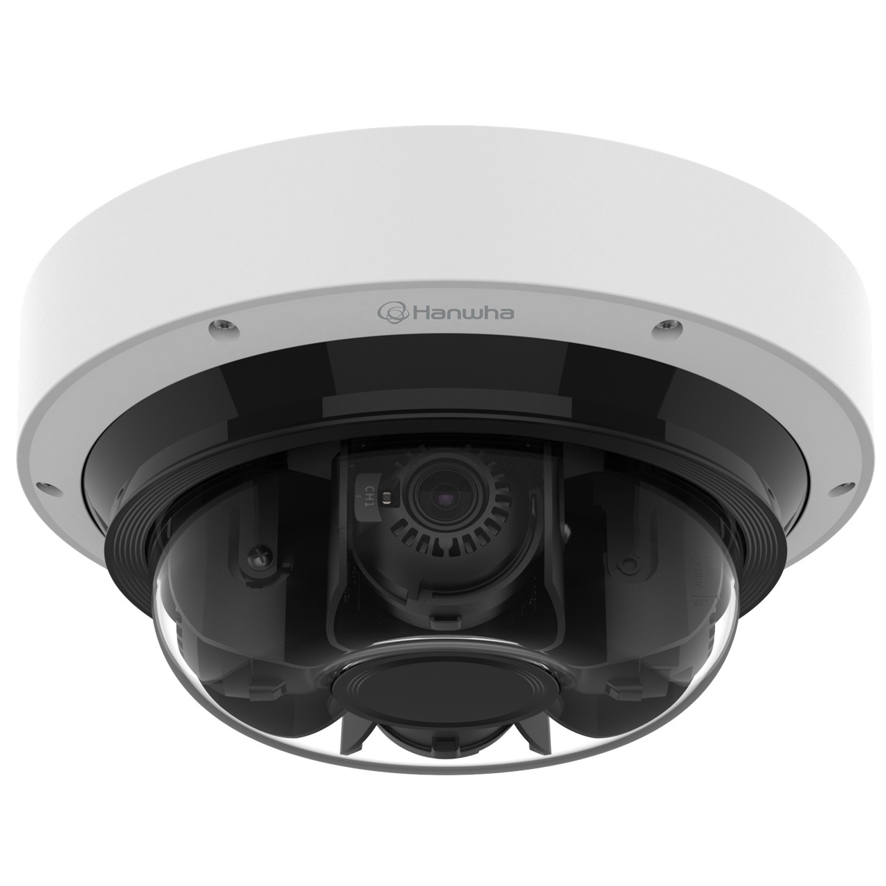 PNM-C32083RVQ Hanwha Vision P Series 4 x 3.3-5.7mm @ 8MP Outdoor IR Day/Night WDR Multi-directional IP Security Camera PoE