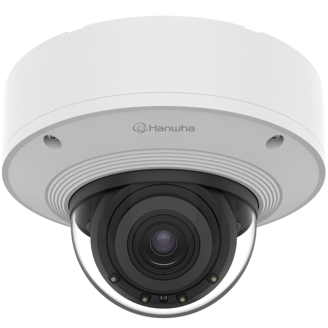 PNV-A9081RLP Hanwha Vision P Series 4.5-10mm Motorized 30FPS @ 4k Outdoor IR Day/Night WDR Dome IP Security Camera 12VDC/PoE