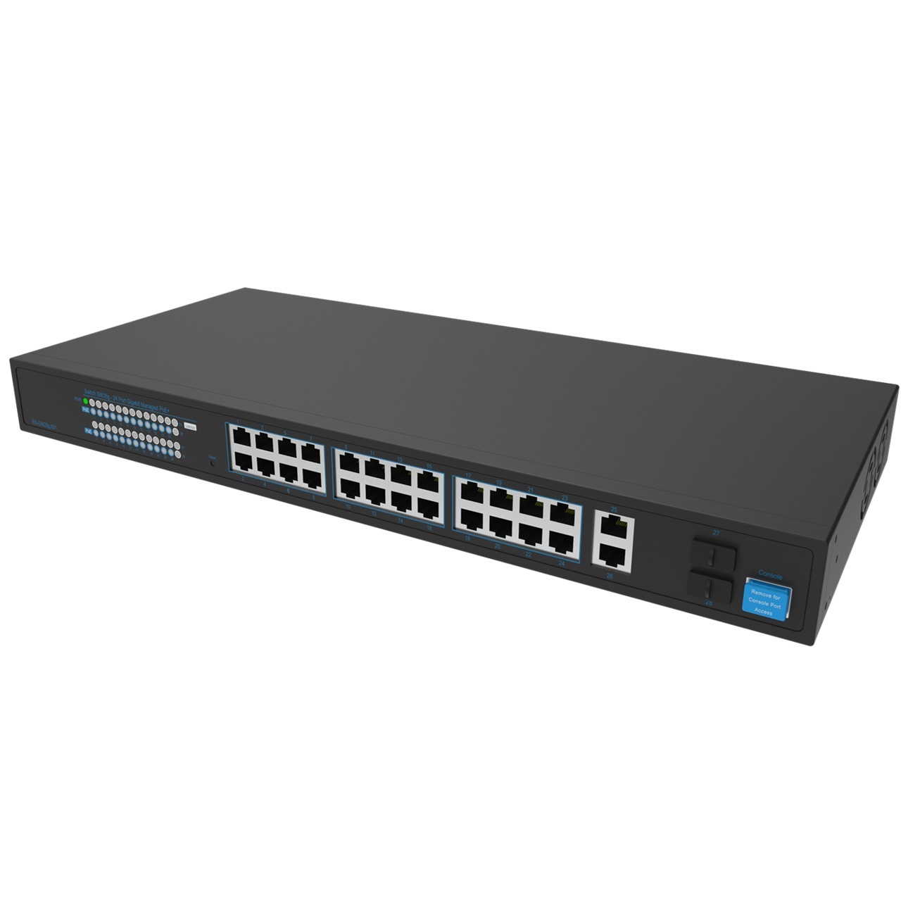 SKY-SW28g-001 Hanwha Vision Wisenet SKY Cloud VMS 26 port PoE+ Network Switch