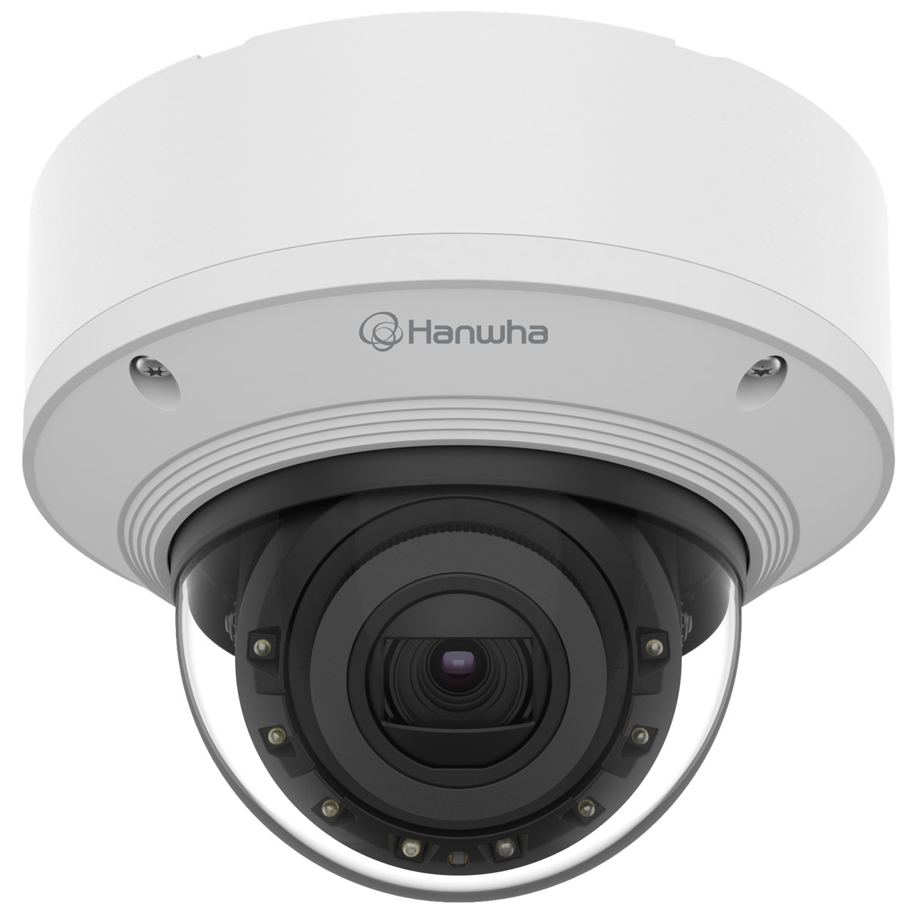 XND-9082RV Hanwha Vision X Series 2.8~8.4mm Motorized 30FPS @ 8MP Outdoor IR Day/Night WDR Dome IP Security Camera 12VDC/PoE