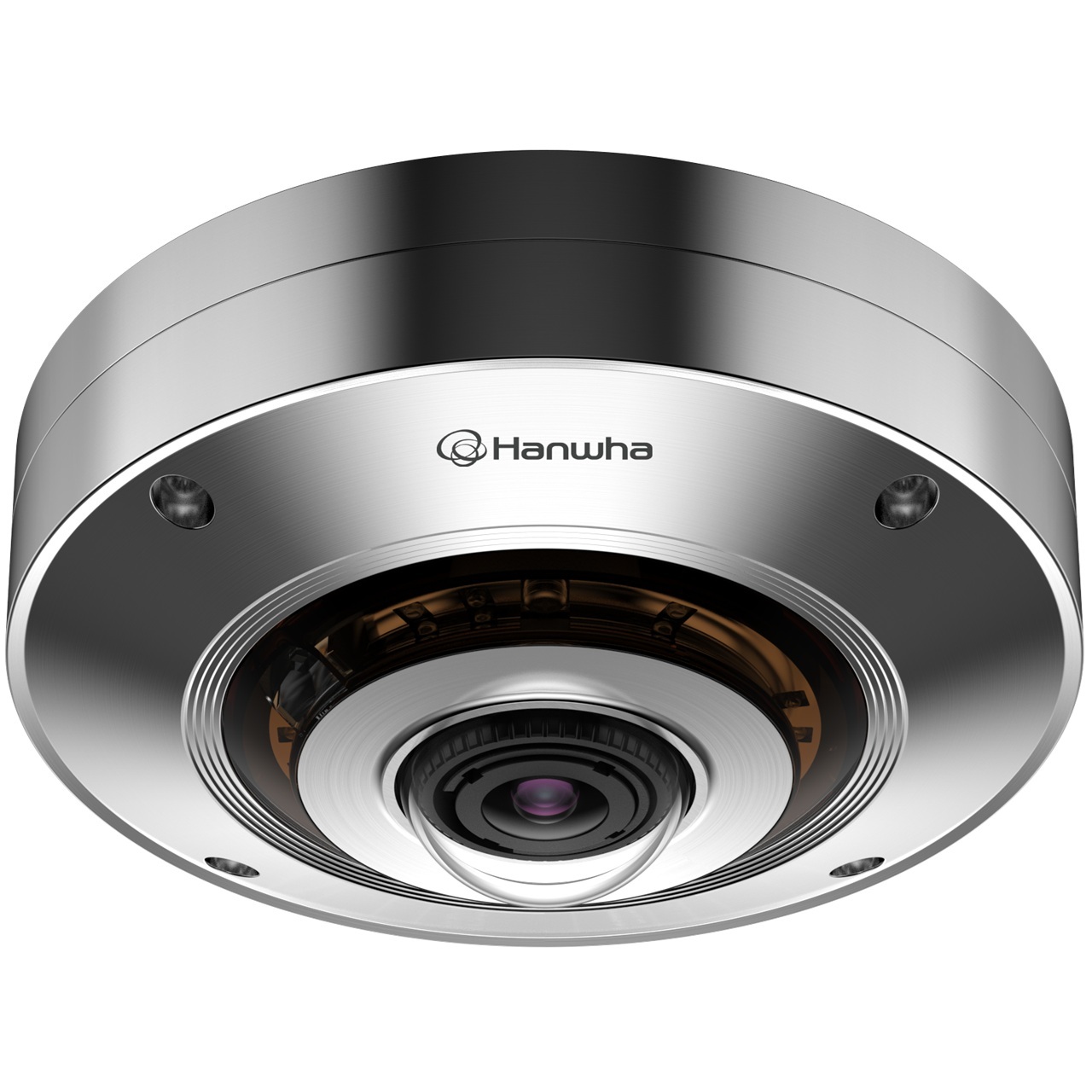 XNF-9010RS Hanwha Vision X Series 1.08mm 30FPS @ 12MP Outdoor IR Day/Night WDR Fisheye IP Security Camera 12VDC/PoE