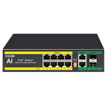 VIS-GIGPOE8-2 InVid Tech Vision Series 8+ 2 xRJ45 Gigabit 125W