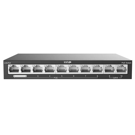 VIS-LRPOE8-2AN InVid Tech Vision Series 8-Port PoE Switch with 2 Uplink Ports