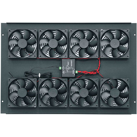 IBGR-276FT Middle Atlantic Integrated 276 CFM DC Fan Top, Includes 4 Fans, Fits Any BGR, Black Finish, 220V