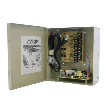 IPS-DCR8-12-2UL InVid Tech Master Power Supply Regulated 12VDC 8 Channel 12 AMPs 1.5A PTC