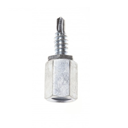 JH953-100 Platinum Tools 3/8-16MaleCoupler with3/4"SelfDrillMetal Screw - 100 Pack