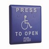 Show product details for JP2-2 Alarm Controls DPDT Momentary Contacts Press to Open Jumbo Push Plate - Blue with White Handicap Icon