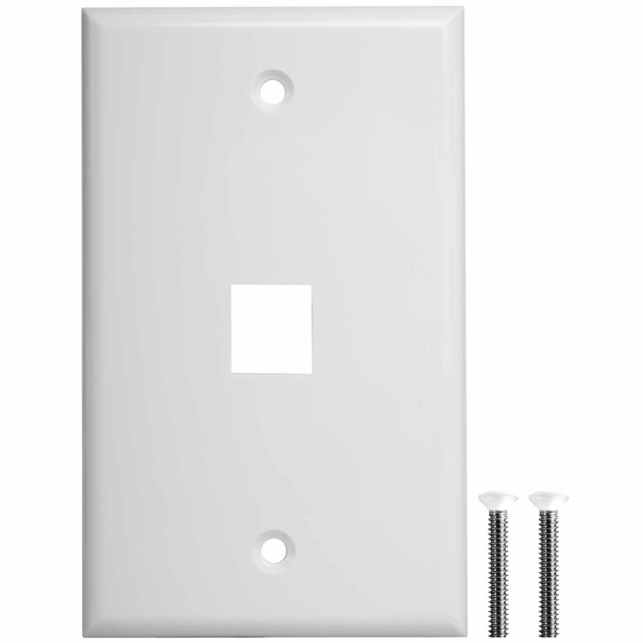 K-W1/10 Jonard Tools Single Gang Keystone 1 Port Wall Plate, 10 Pack