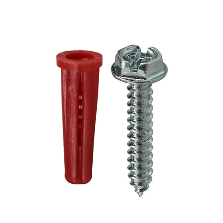 K6HX L.H. Dottie #10 Anchor Kit Hex/Phil/Slotted with #22 Red Anchor - Pack of 100
