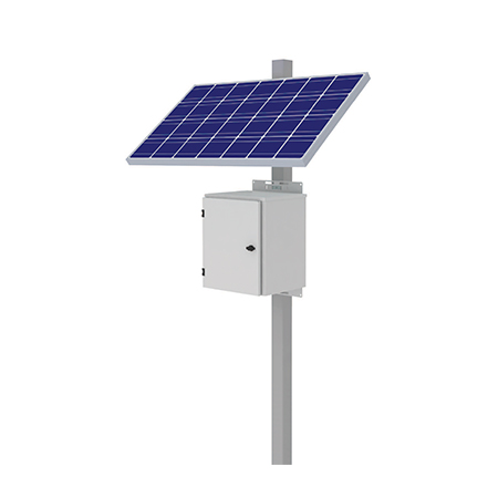 KBC-AL2-100W KBC Networks 100 Watt Advanced Remote Power Kit with 1 x 100W Solar Panel, 14" D x 16" W x 19" H Powder Coated Aluminum Enclosure and Side Panel Mount for 3-6" Pole