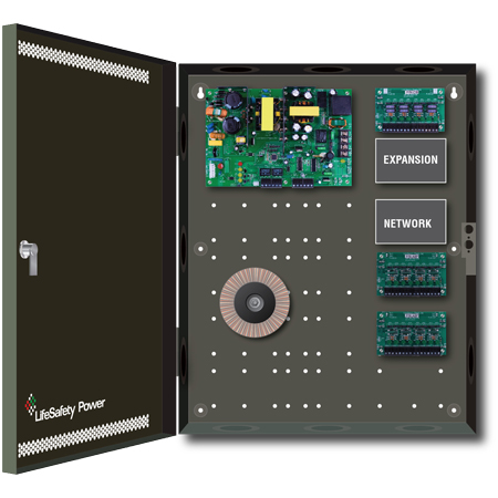KS250-D8PE2 LifeSafety Power 20 Amp 12VDC 8 Auxiliary Class II Distribution Outputs Access Control Power Supply in UL Listed Indoor 16