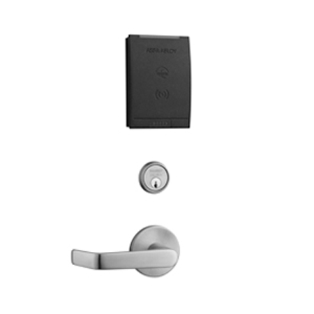 KT-IN1-10G77-11 Kantech 7900 SERIES MORTISE LOCKS HID iCLASS Black Reader Lnrose NJlever Satin Chrome - LEFT HAND