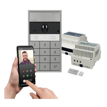 KVU8509 Comelit Surface-Mounted Single-Family Ultra Kit, and Master GW VIP