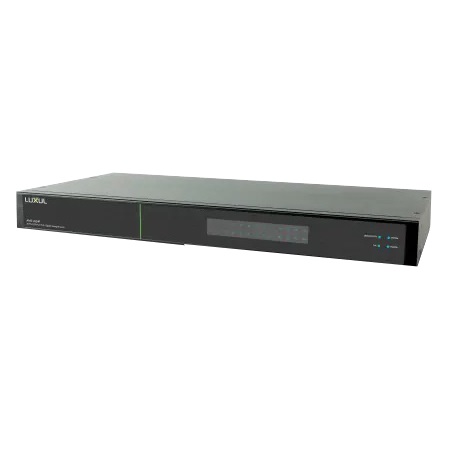 AMS-2624P Luxul AV Series 24 Gigabit PoE Ports + 2 Gigabit Uplink Ports with 2 Shared SFP Ports 250W Total Budget L2/L3 Managed PoE Switch