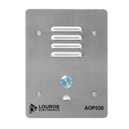 LE-530 Louroe Electronics AOP530 Full Duplex Speakerphone with Blue Illuminated Pushbutton
