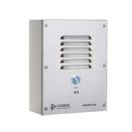 LE-535 Louroe Electronics AOP-535 4" Speakerphone with Pushbutton for IP Cameras