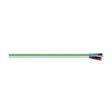 LUGRX346SP Remee 22 AWG 2 Conductors Shielded Stranded Bare Copper Plus 18 AWG 2 Conductors Unshielded Stranded Bare Copper CL3P Plenum Access Control Composite Cable - 1000' Reel - White with Green Stripe