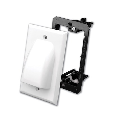 LV1VAN1BK Vanco Flat Panel Bulk Cable Wall Plate with Mounting Bracket Kit - Black