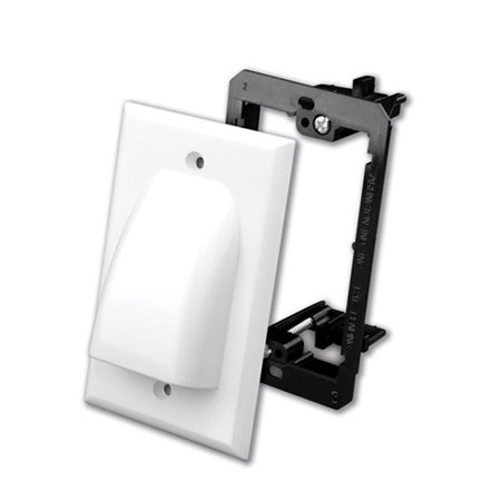 LV1VAN1IV Vanco Flat Panel Bulk Cable Wall Plate with Mounting Bracket Kit - Ivory