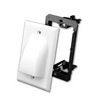 Show product details for LV1VAN1IV Vanco Flat Panel Bulk Cable Wall Plate with Mounting Bracket Kit - Ivory