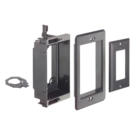 LVU1BL Arlington Industries 1-Gang Recessed Low-Voltage Mounting Bracket - Black