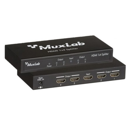 500421 Muxlab HDMI 1X4 Splitter 4K 110-220V
