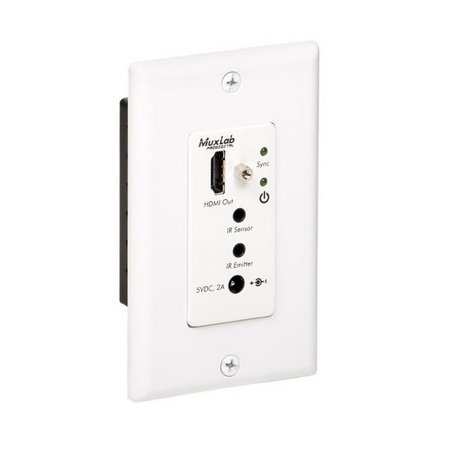 500451-WP-DEC-RX Muxlab HDMI Wall-Plate Extender Receiver HDBT UHD-4K