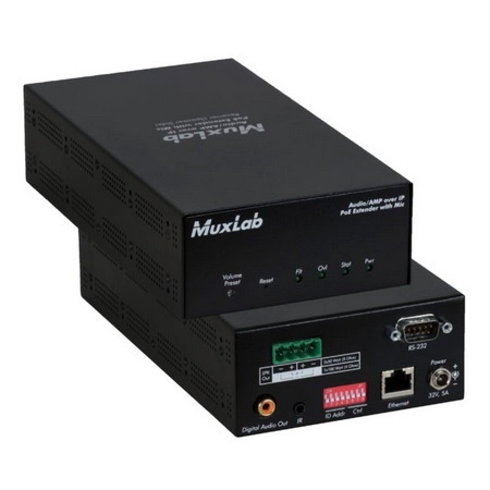 500755-AMP-RX-EU Muxlab Audio / AMP over IP RX Extender with AMP 50W/CH