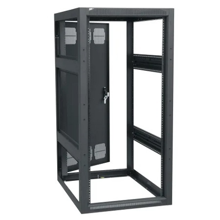 BGR-2527 Middle Atlantic 43-3/4" 25 Space 27" Deep Multibay BGR Rack w/ Rear Door - Black Finish