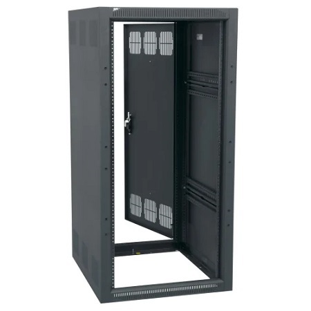 BGR-25SA-27 Middle Atlantic 25 Space (43-3/4") 27" Deep Stand Alone BGR Rack w/ Rear Door - Black Finish