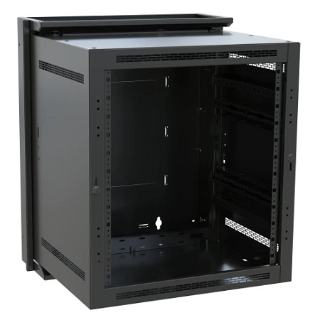 DWR-12-22 Middle Atlantic 12 Space DWR Sectional Wall Mount Rack (Black)