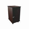 Show product details for MFR-2027GC Middle Atlantic Mobile Furniture Rack, 20 Space, 27 Inch Deep, Melamine, Plexi Door, Grained Dark Cherry