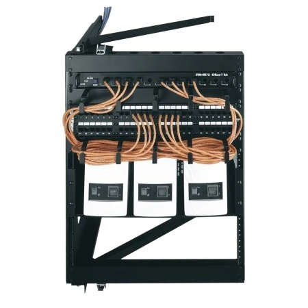 SFR-12-24 Middle Atlantic 12 Space, (21 Inch) Swing Frame Rack, 24 Inch Deep, Black Finish