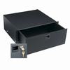 Show product details for TD4LK Middle Atlantic 4 Space (7 Inch) Rack Drawer, Black Textured Finish with Keylock