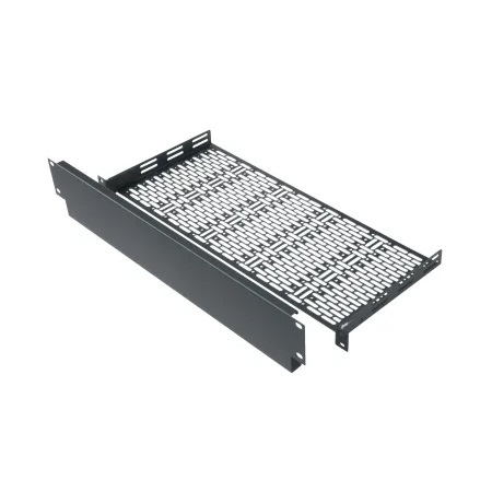 UFA-8-F2 Middle Atlantic 1 Space Universal Face After Shelf, 8 Inch Deep with 2 Space Flanged Blank Panel, Powder-Coat Finish