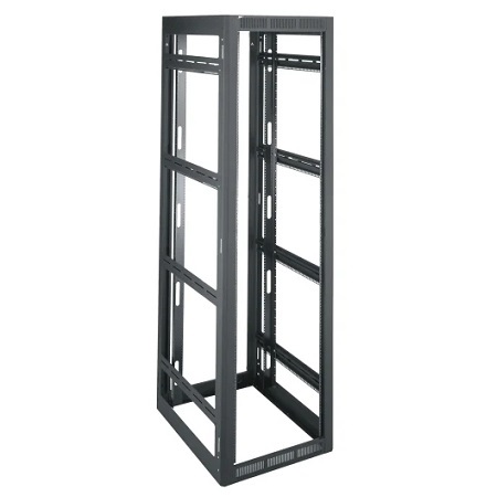 WRK-37-27LRD Middle Atlantic 37 Space (64 3/4 Inch), 27 Inch Deep Gangable Rack without Rear Door, Black Finish