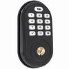 Show product details for M-YRD216-ZW2-0BP Alarm.com Yale Residential Push Button Deadbolt Lock - Bronze - Marine Grade