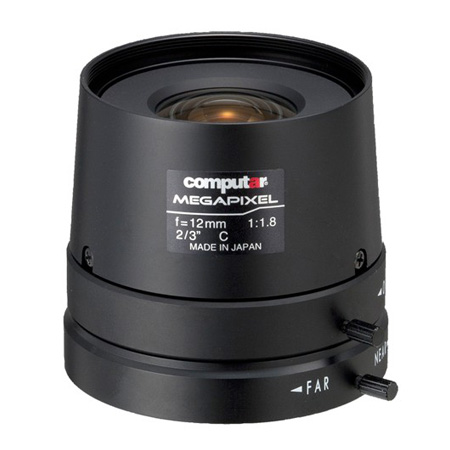 M1218FIC-MP Computar 2/3" C-Mount 12mm F/1.8 5 Megapixel Manual Iris Lens