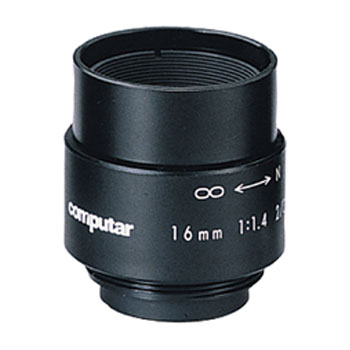 M1614 Computar 2/3" 16mm f1.4 Monofocal w/o Iris C-Mount Lens - DISCONTINUED