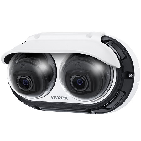 MA9312-EHTV Vivotek V Series 4.3~9.8mm Motorized 30FPS @ 8MP Outdoor IR Day/Night WDR 2CH Dual-Directional Panoramic IP Security Camera PoE