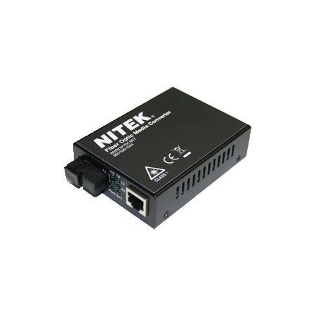 MC712SG-20 Nitek 1000TX to 1000FX Single-Mode Gigabit Fiber Media Converter - Up to 20km over One Fiber 1310T/1550R