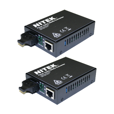 MC722SGX2-20 Nitek  Gigabit Fiber Optic Media Converter 20 KM Set - Includes 2 of MC722SG-20