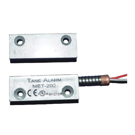 MET-202C-AR Tane Alarm .74" Diameter SPDT Loop Surface Mount Armored Commercial Type Magnetic Contact 1.18" Gap - Aluminum