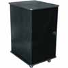 Show product details for MFR-1627GE Middle Atlantic Mobile Furniture Rack, 16 Space, 27 Inch Deep, Melamine, Plexi Door, Grained Ebony Ash