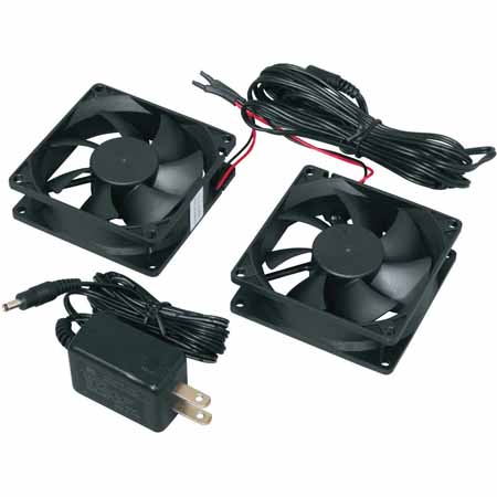 MFR-FANKIT-2 Middle Atlantic Mobile Furniture Rack Fan Kit, Includes 2 DC Fans, 50 CFM Total, with Power Supply