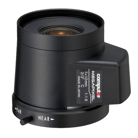 MG1218FC-MP Computar 2/3" C-Mount 12mm F/1.8 5 Megapixel DC Auto-Iris Lens