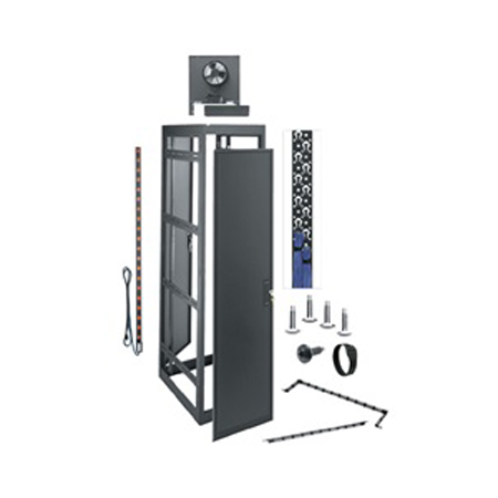 MRK-4431-AV-AB Middle Atlantic 44 Space (77 Inch), 31 Inch Deep Gangable Rack Configured for Av, Add-A-Bay, Black Finish