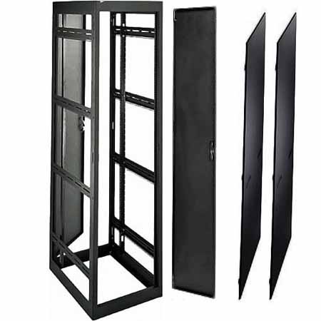 MRK-4431-AV Middle Atlantic 44 Space (77 Inch), 31 Inch Deep Gangable Rack Configured for Av, Black Finish