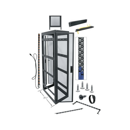 MRK-4431-DVR Middle Atlantic 44 Space (77 Inch), 31 Inch Deep Gangable Rack Configured for Dvrs, Black Finish